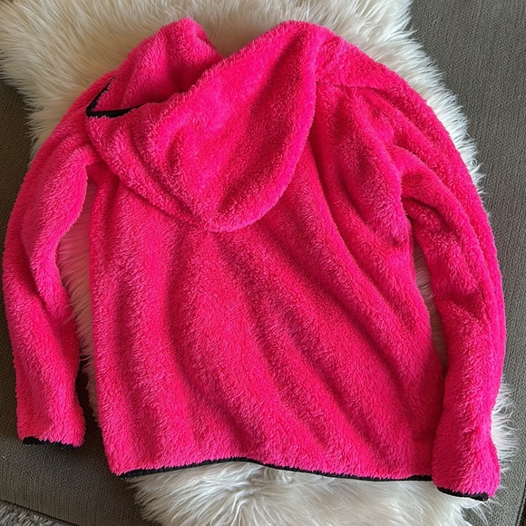 Hot Pink Calvin Klein Fluffy Hoody - Picture 3 of 3